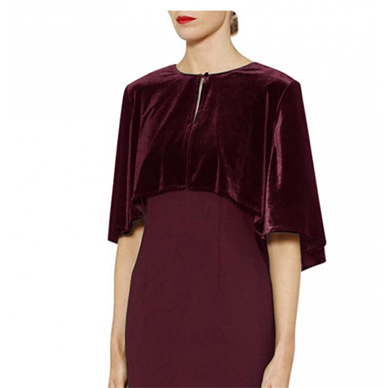 2025 Export Gold Velvet Black Small Cape with Cheongsam Skirt Women's Shawl Short Outwear Jacket Production