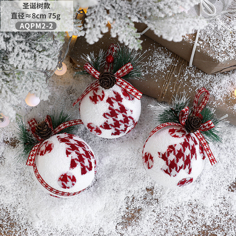 Hong Kong Heng BOLA DE Navidad decoración colgante bola de espuma de gama alta bola 3 Pack decoración del árbol de Navidad colgante decoraciones de Navidad