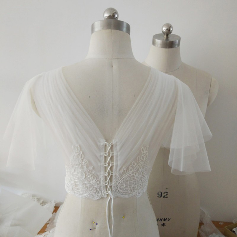 Mesh Lace-Up White Ivory Black Red Jacket Small Shawl Wedding Dress Wedding Dress with Accessories Cover Mesh Lace-Up White Ivory Black Red Jacket Small Shawl Wedding Dress Wedding Dress with Accessories Cover