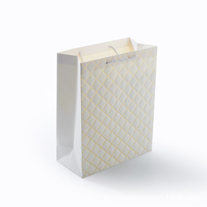 Creativa nueva moda de gama alta de gran tamaño bolsa de regalo europeo y americano giling Plaid negocio bolsa de papel portátil