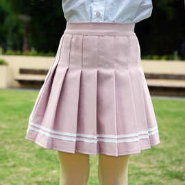 女童学院风百褶裙高腰半身裙儿童JK制服洋气小学生防走光裤裙