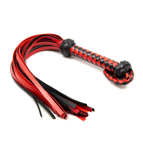 Factory direct sales bondage toy flirting whip loose shot red leather black whip female utensils for flirting