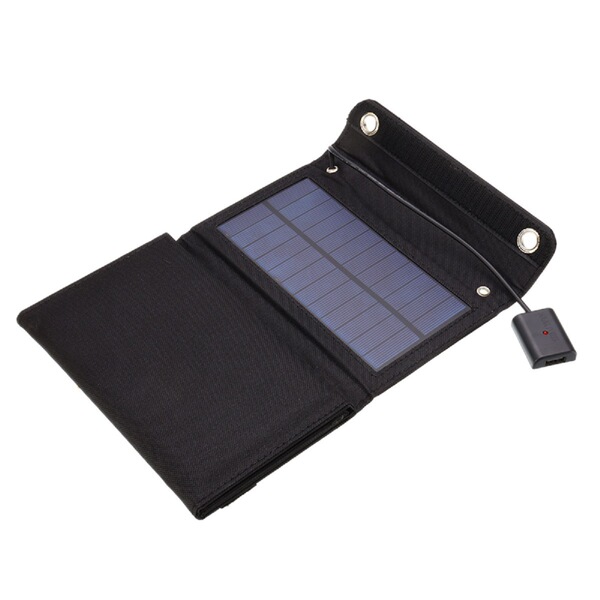 Foldable handheld travel battery solar-powered