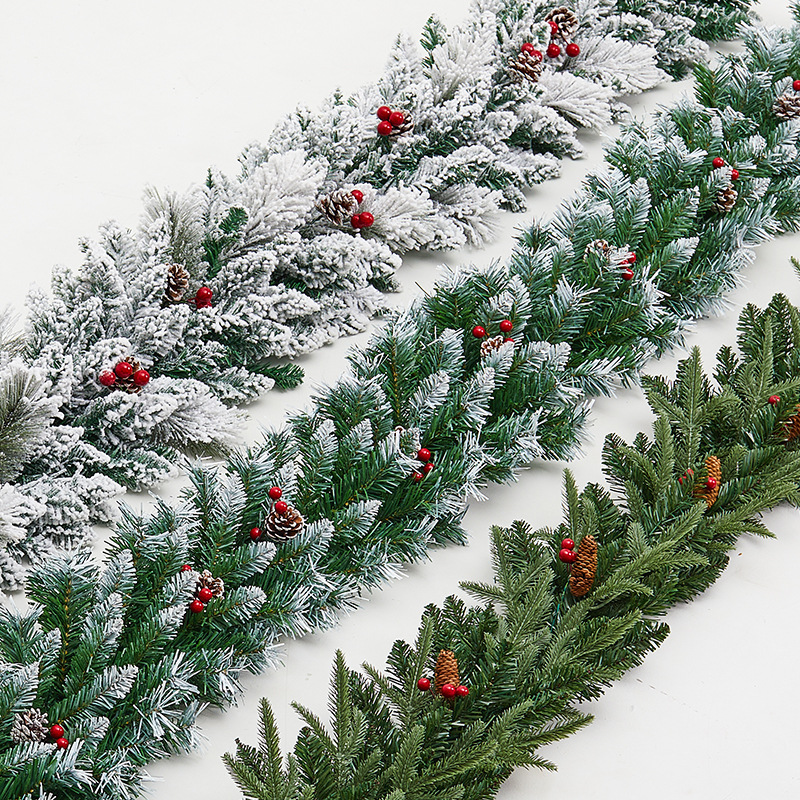 2.7 Arroz de lujo criptografado caña floquete nieve rociado decoración de Navidad hotel centro comercial escalera pasamanos decoración