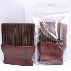 廠家直銷橡膠木碎發掃軟毛刷子頸部毛掃磨尖纖維髮廊美發理髮工具