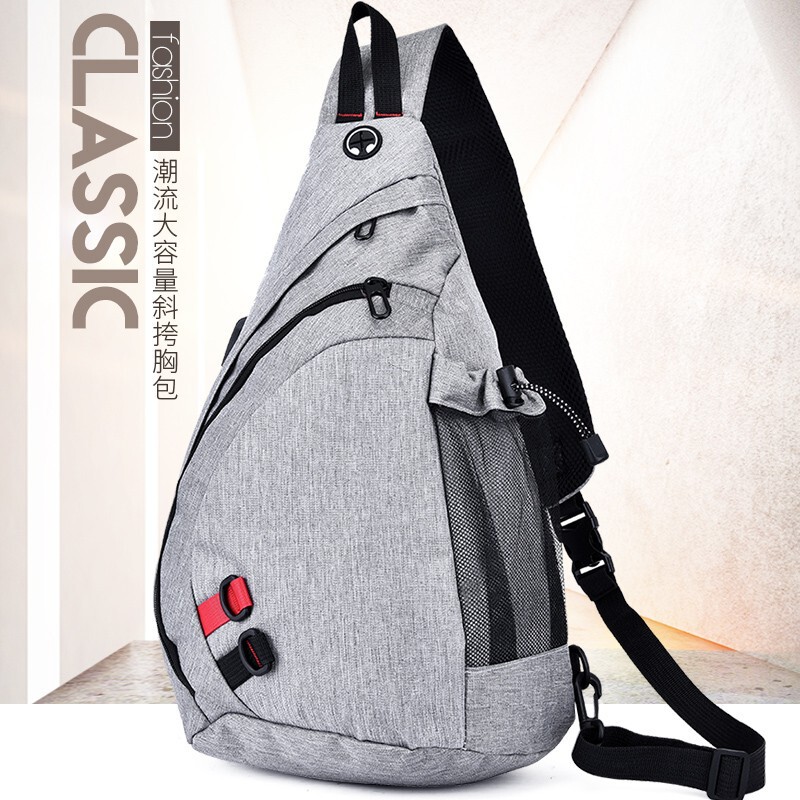 Cross-Border Wholesale Chest Bag for Men, Casual and Versatile Shoulder Bag, Korean Style Trendy Outdoor Hiking Crossbody Bag for Women