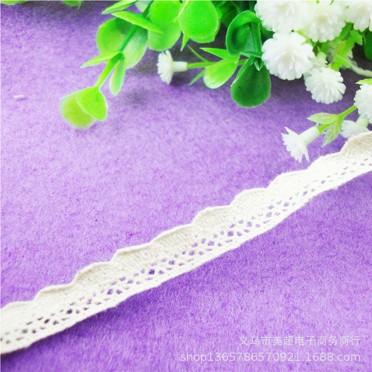 棉线花边细线小扇形花边1.1cm机织裙摆袖口手工童装饰品辅料