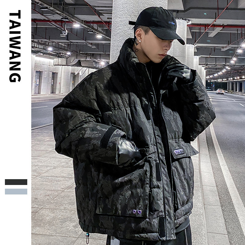 Herrenbekleidung Thai King Herrenbekleidung 2024 Wintermantel im neuen Stil mit Buchstabendruck, lose Seidenbaumwolljacke, High-End-Modemarke, Seidenbaumwolljacke für Herren_voghion.com