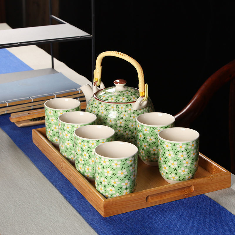 Tetera grande bandeja de té cerámica porcelana azul y blanca Kung Fu haz olla hogar simple juego de té traje bandeja una olla seis tazas