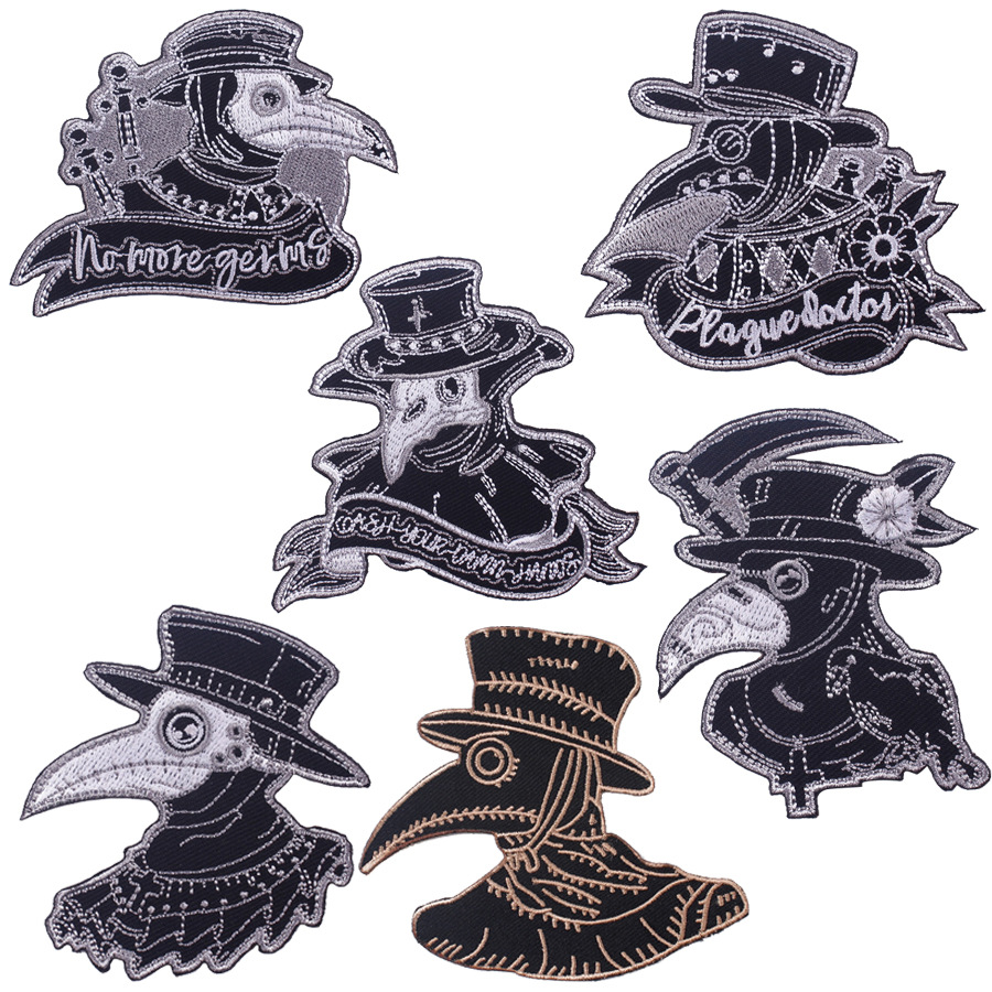 cartoon plague doctor embroidery cloth sticker embroidery T-shirt clothing accessories Patches sticker