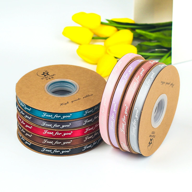 Сумки Цветочная лента оптом 1 см английская буквенная лента Цветочный цветок Цветочный букет оберточная бумага DIY Материал Лента