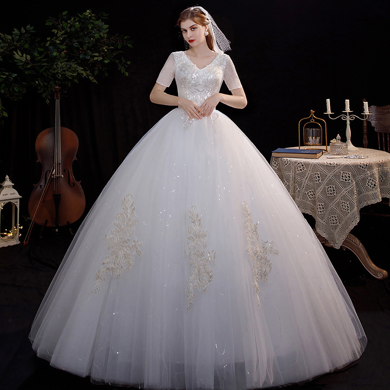 white wedding dress for bride