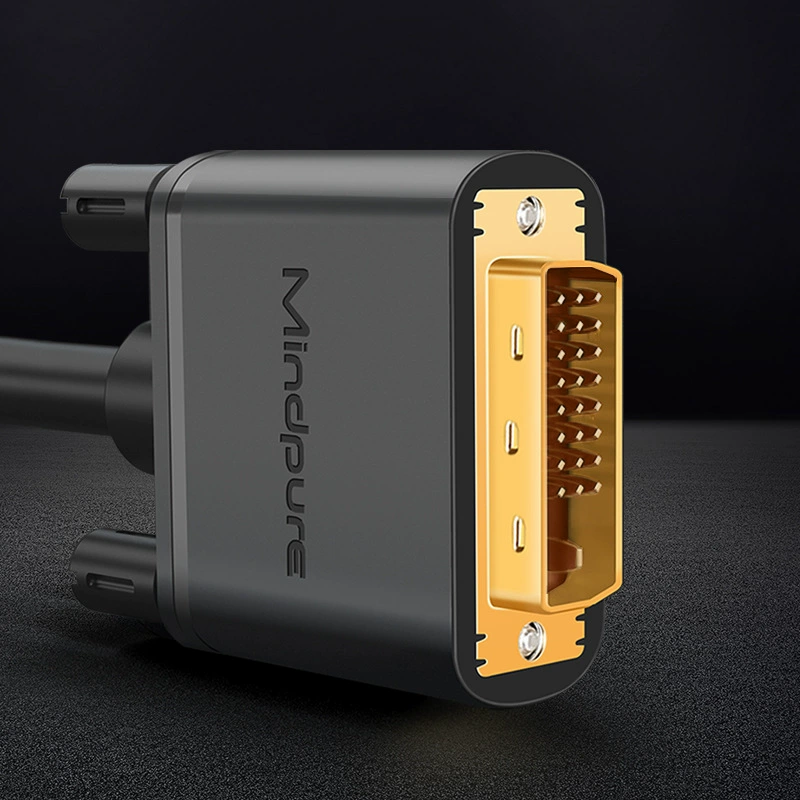 HDMI? Note: The input says DVI cable, gold‑plated 24+1, lengths 1–30 m, oxygen‑free copper and home editions