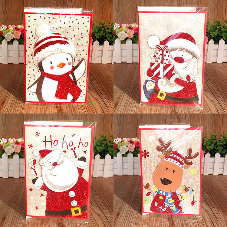 [Music Greeting Card] Xc-229 Christmas Music Greeting Card Red Pink Santa Claus 70% off Card Blessing Card