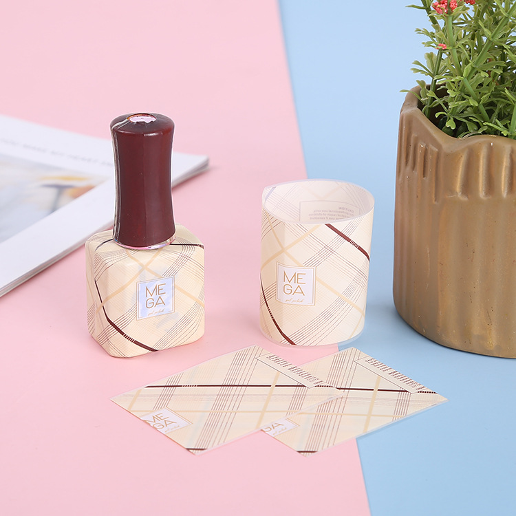 创意指甲油瓶身热收缩膜标签PVC收缩膜印刷静电膜pet饮料收缩膜标