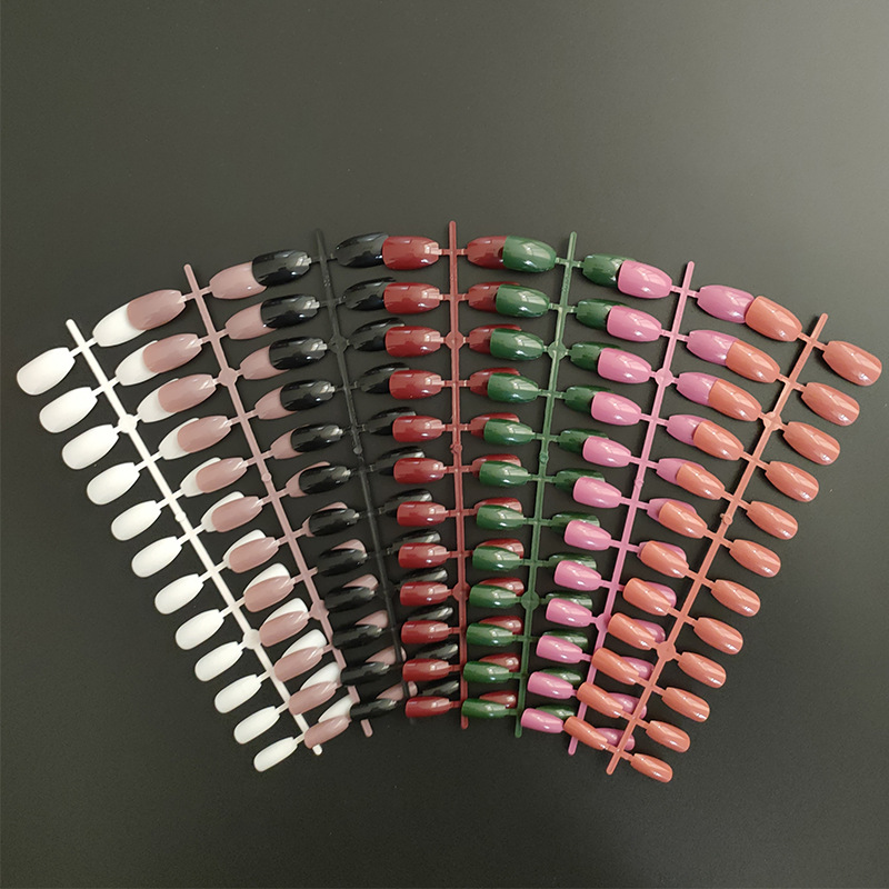 Parche de uñas postizas trapezoidales de ballet largo sin aceite