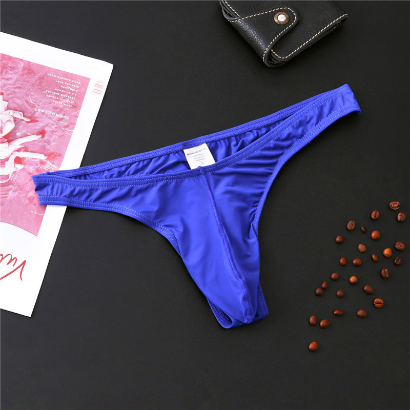 Summer Men's Thong Sexy Thong Elephant Nose Underwear Ice Silk Sexy Thong Pink Sexy Male European and American