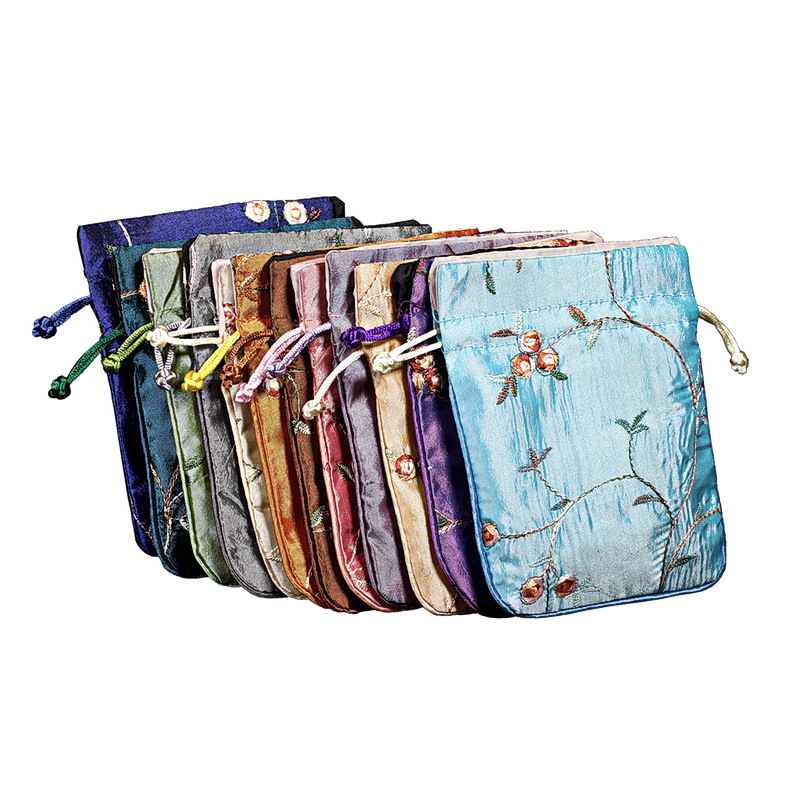 11*14绣花锦囊袋束口抽绳高级珠宝首饰袋玉器手链收纳袋定做定制