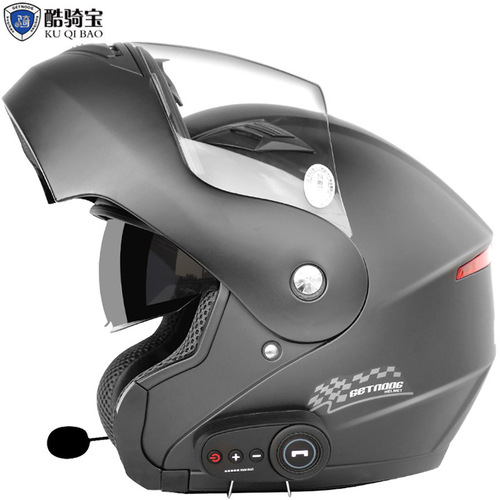 Cool Ride Bike Bluetooth Helmet with Dual-Lens Removable Visor, Bike Helmet with FM and High Capacity 1200mAh