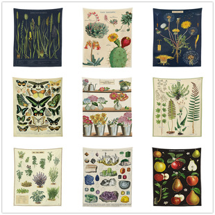 Cross-border supply of European and American fruit flowers plant cactus tapestry living room hanging cloth American mural