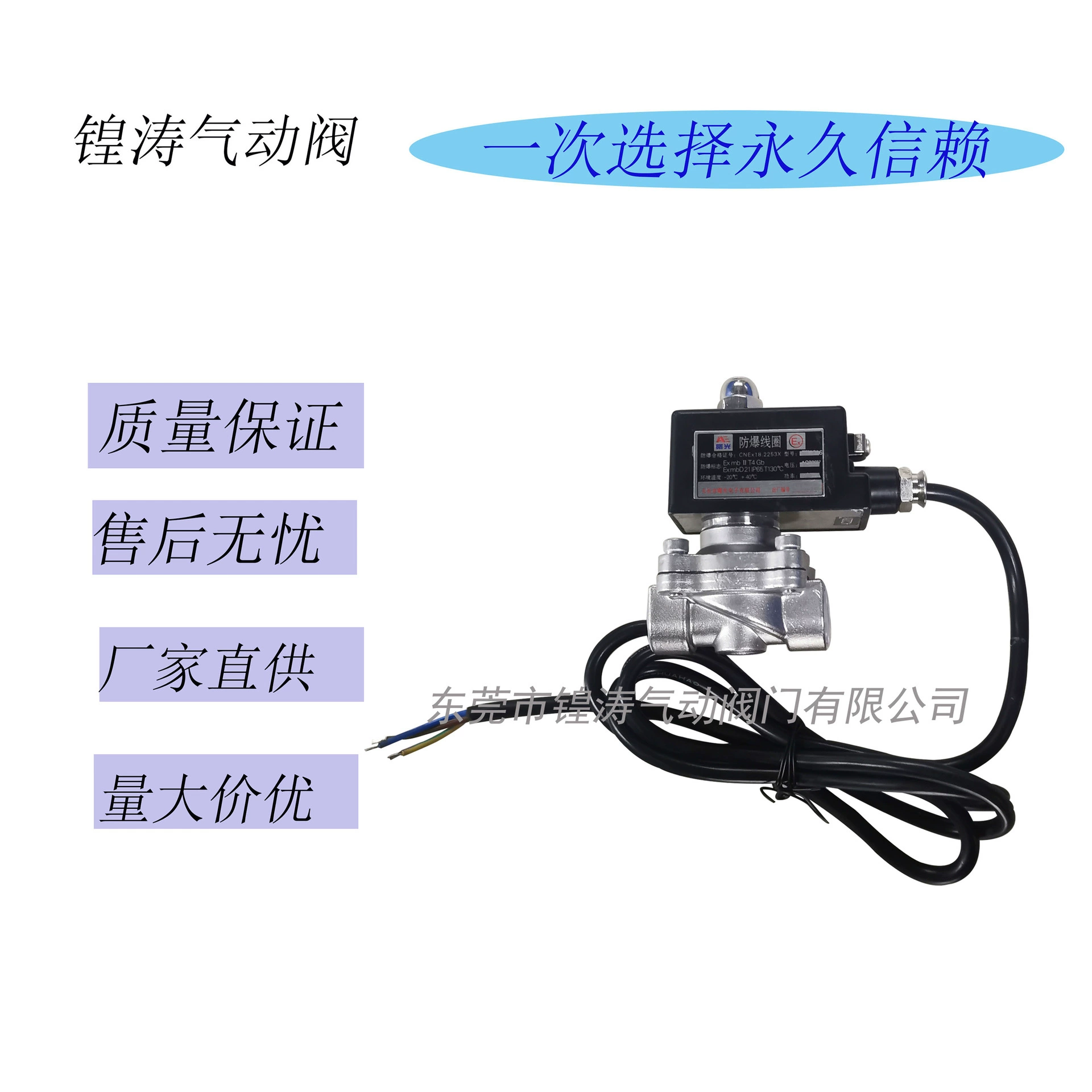 Взрывозащищенный электромагнитный клапан из нержавеющей стали Водяной электромагнитный клапан 2W Взрывозащищенный электромагнитный клапан с резьбой DC24VAC220VAC380V