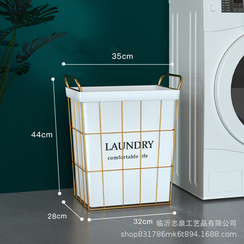 Directo de fábrica ropa sucia canasta de almacenamiento canasta de ropa sucia canasta de ropa de hierro tela de lino de algodón cubo de almacenamiento canasta de ropa sucia