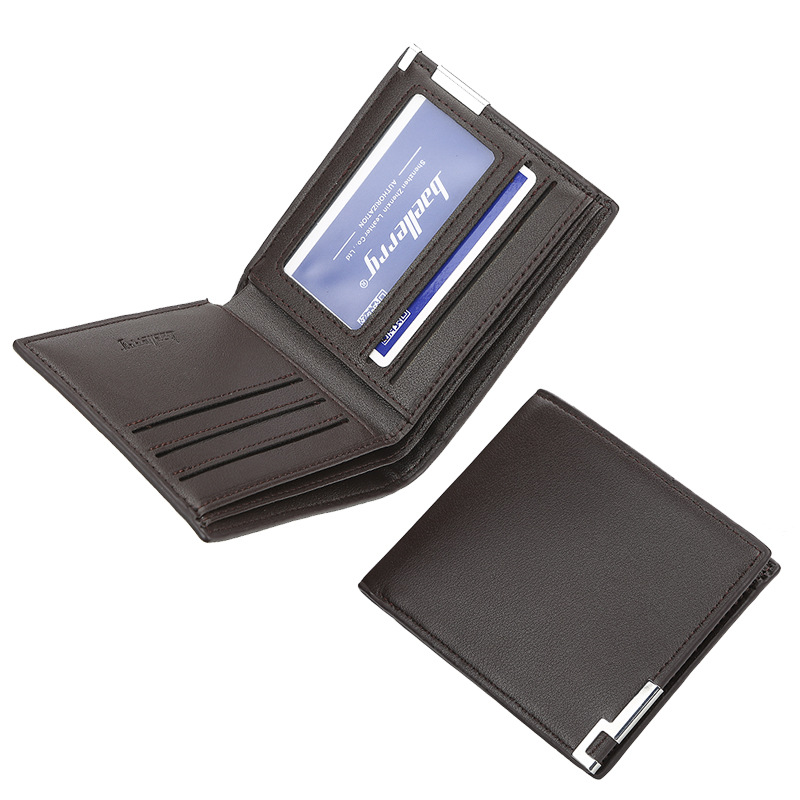 Transfronterizo en stock billetera de hierro corto para hombres billetera coreana ultrafina para hombres jóvenes titular de la tarjeta horizontal de moda al por mayor