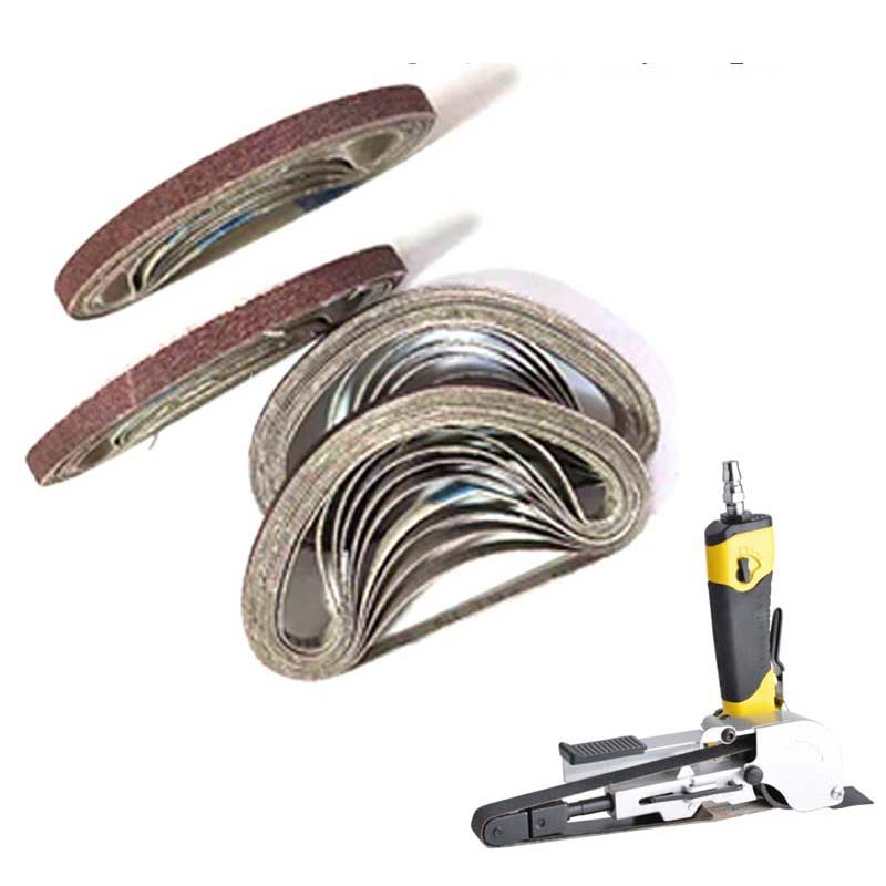 Lijadora de cinturón neumática pequeña 330X10 pequeña Lijadora de cinturón 520 X20 Cinturón de pulido de metal