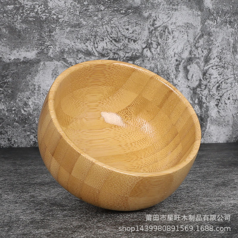 Directo de fábrica de madera de acacia de protección del medio ambiente tazón de madera anti-scald aislamiento tazón de madera maciza comer tazón en stock gran cantidad