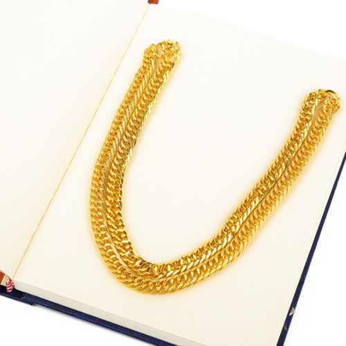 Simulation gold necklace prop, simulation large gold chain bracelet electroplating for photos, funny accessories photography prop for men, trendy