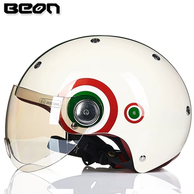 BEON motorcycle helmet men's and women's cute half helmet Four Seasons universal winter electric motorcycle safety helmet lightweight personality