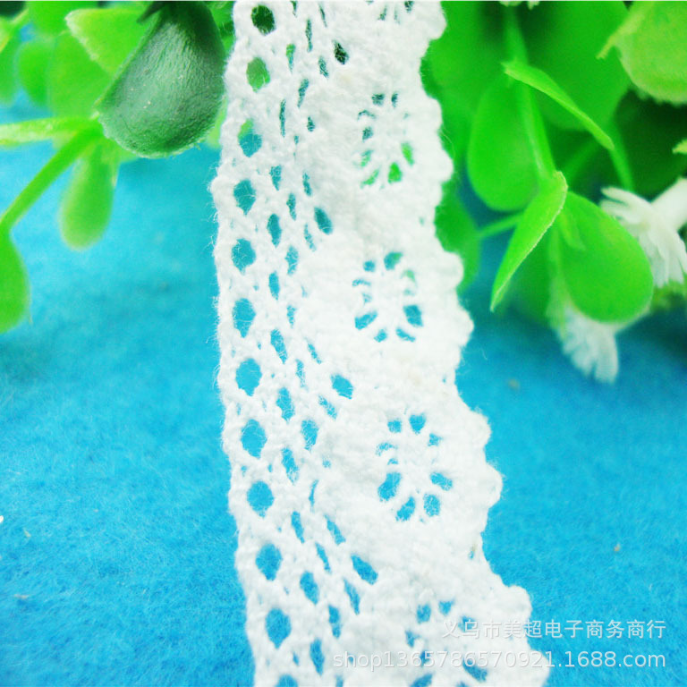 现货车轮棉线花边刺绣蕾丝 童装裙边袖口装饰手工DIY发饰大肠发圈