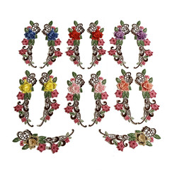 New Embroidered Lace 3D Symmetrical Patchwork Cheongsam Down Jackets Sweaters Decorative Colorful Flowers Manufacturer