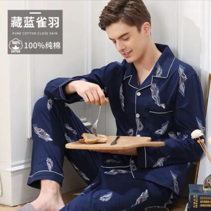 100% algodón par pijamas de manga larga de las mujeres de primavera y otoño más el tamaño de la primavera de los hombres sueltos homewear traje