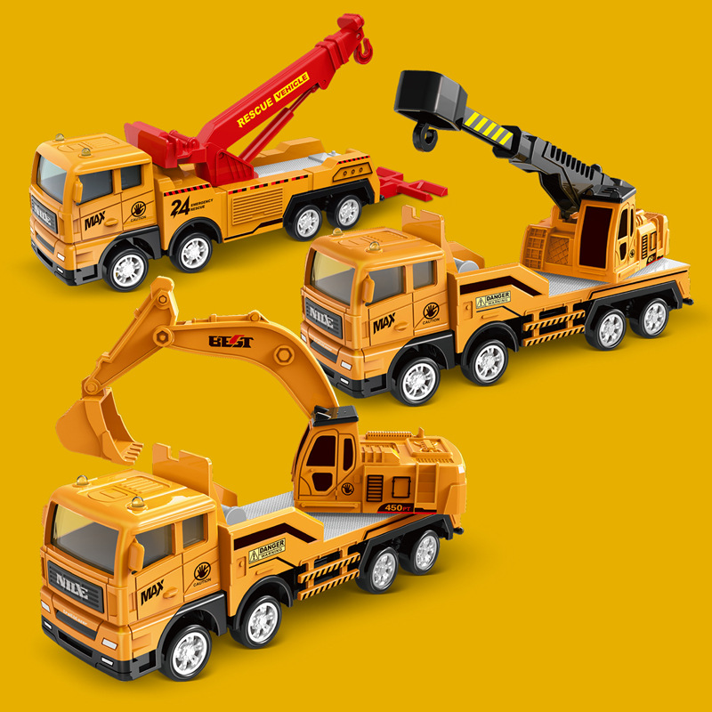 Inertial engineering vehicle simulation excavator sliding crane crane model children boy toy car birthday gift