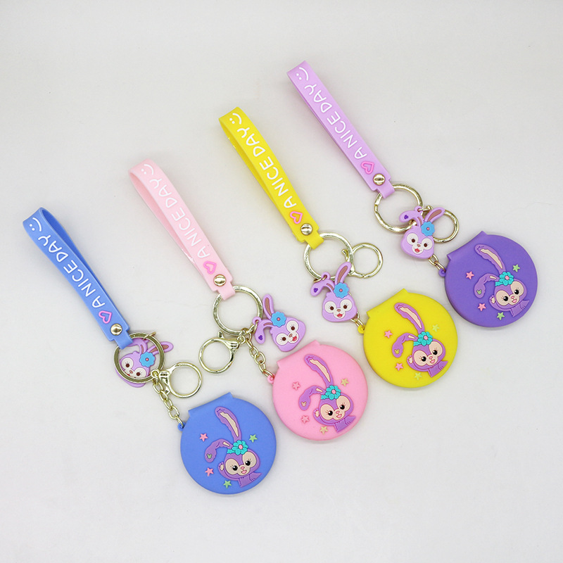 Nuevo espejo redondo pequeño portátil de dibujos animados lindo corazón de niña espejo de maquillaje plegable dormitorio vestidor espejo venta directa de fábrica