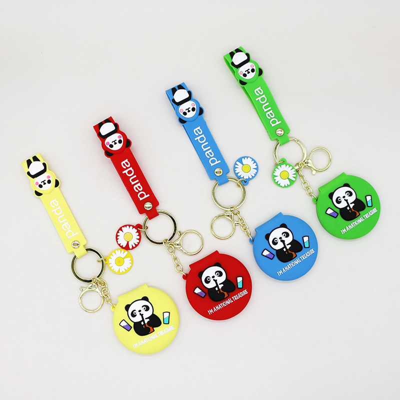 Nuevo espejo redondo pequeño portátil de dibujos animados lindo corazón de niña espejo de maquillaje plegable dormitorio vestidor espejo venta directa de fábrica