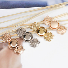 Hanfu Mother-and-Child Buckle Cheongsam Traditional Costume Ming Dynasty Uniform Cloud Shoulder Stand-Up Collar Children's Small Metal Pair Buckles, Mini Cloud Buckles with Auspicious Cloud and Ruyi Patterns