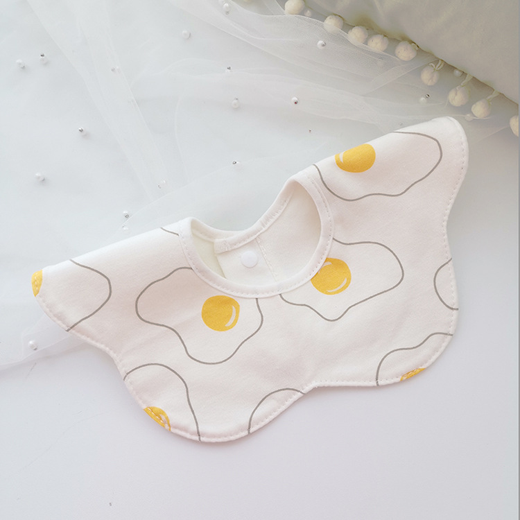 Bebé recién nacido otoño e invierno nuevo estilo flor saliva toalla algodón bebé impermeable escupir babero 360 grados rotación