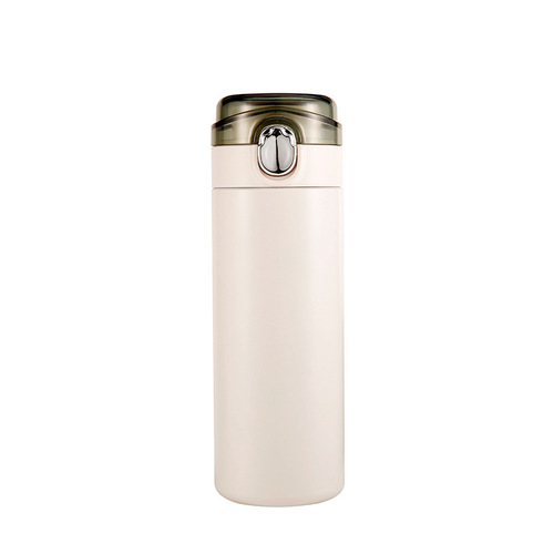 New Pea Cup 304 Simple Portable Bouncing Cup Lid Stainless Steel Insulated Cup Gift Advertising Cup Simple Style