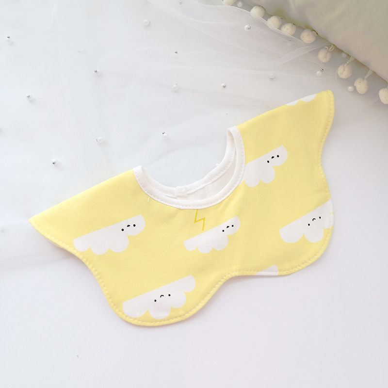 Bebé recién nacido otoño e invierno nuevo estilo flor saliva toalla algodón bebé impermeable escupir babero 360 grados rotación