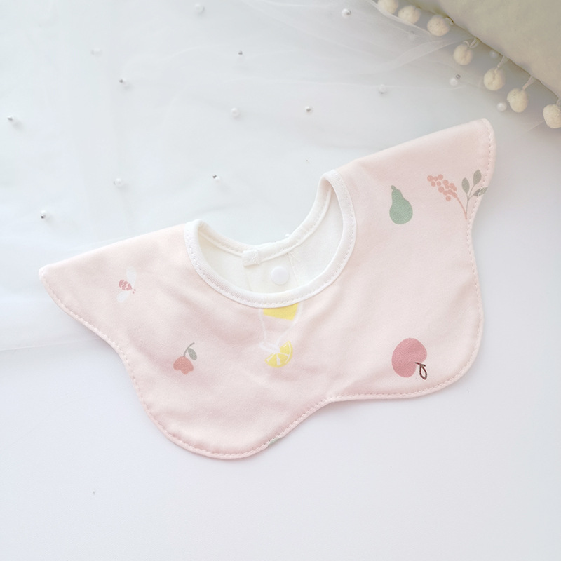 Bebé recién nacido otoño e invierno nuevo estilo flor saliva toalla algodón bebé impermeable escupir babero 360 grados rotación