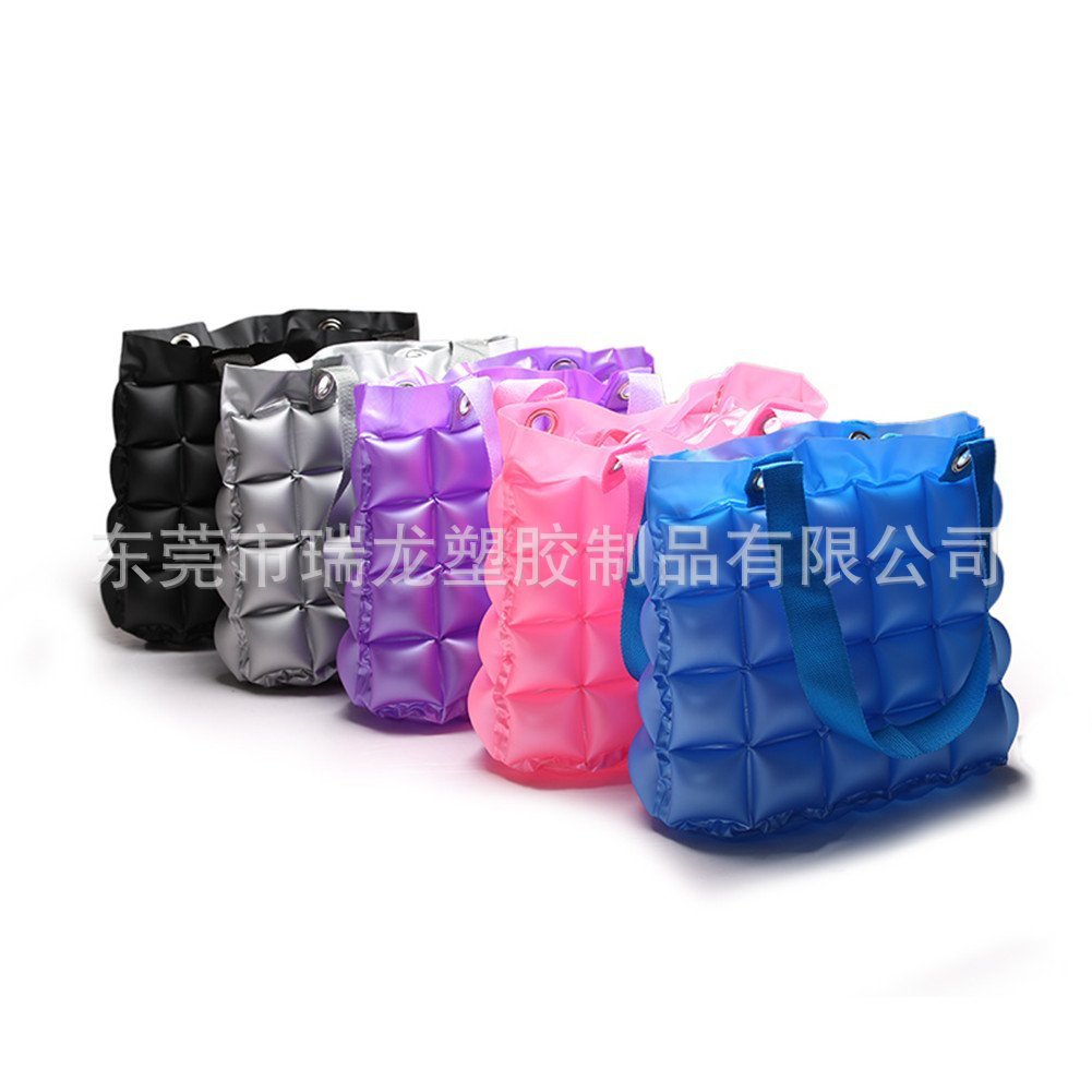 做货PVC充气气泡手提袋充气购物袋充气防震气泡袋户外旅行购物袋