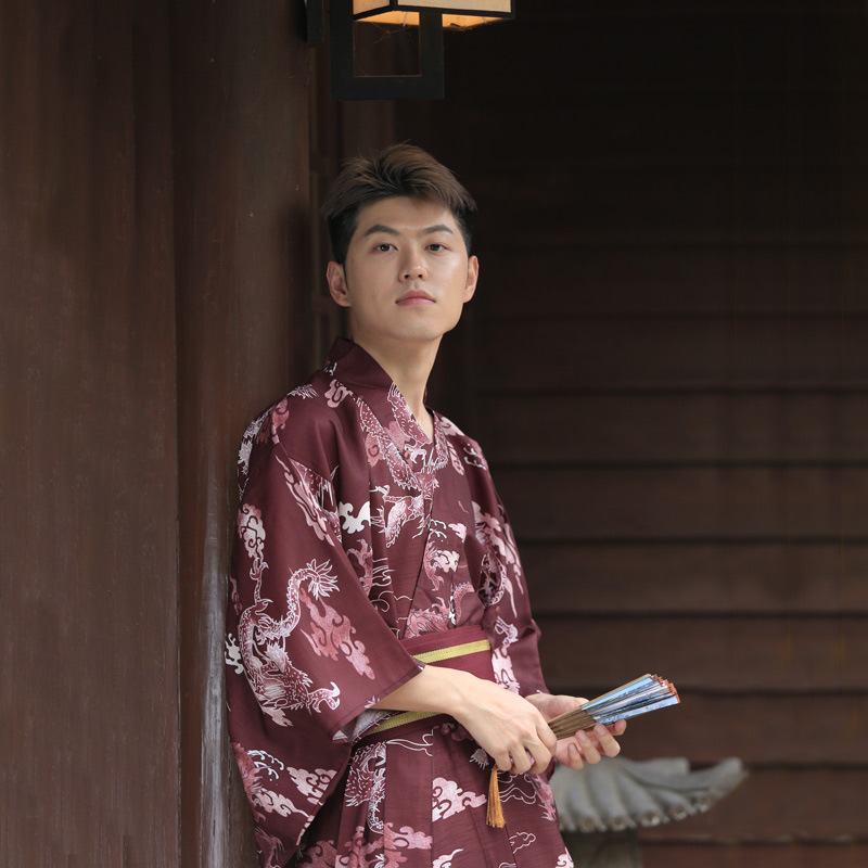 日本和服 男武士服正装日式和服秋冬不易皱加厚|ms