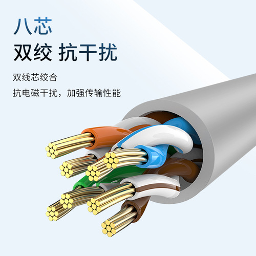 Jiesen Super Category 5 Pre-assembled Network Cable, Pure Copper Ethernet Patch Cord, 1.5m Length, Oxygen-Free Copper, Non-Shielded, Mechanism-Compatible Patch Lead