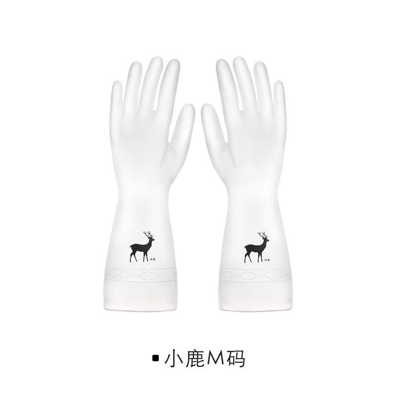 Engrosamiento de látex de caucho de lavandería de goma de plástico resistente al agua hogar de lavado duradero tazón de lana forrado de cocina de las mujeres guantes para lavar platos