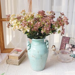 單枝5頭黃金星仔果 仿真花假花塑料花 家居攝影道具婚慶花卉花藝