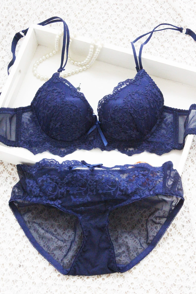 Underwear, set, sexy push up bra, European style, with embroidery