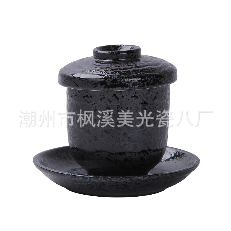 美光烧日本韩国式餐厅料理色釉高温釉下色釉陶瓷餐具蒸蛋旦盅|ru