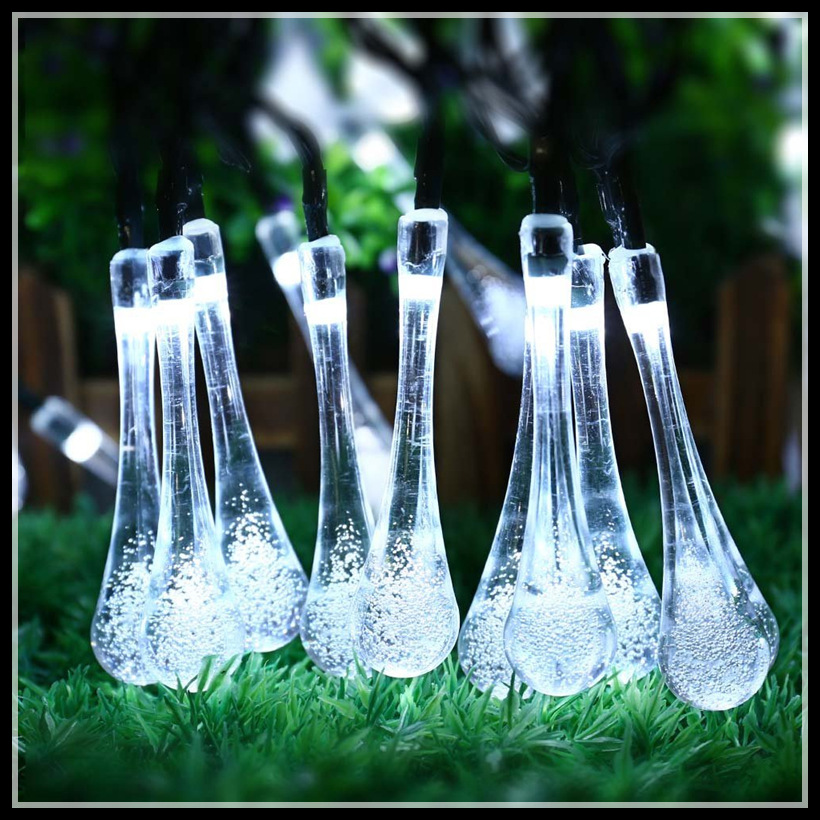 Luz de bola de burbuja solar cadena de luz de estrella led flor de cerezo ambiente de campamento al aire libre decoración navideña luz solar